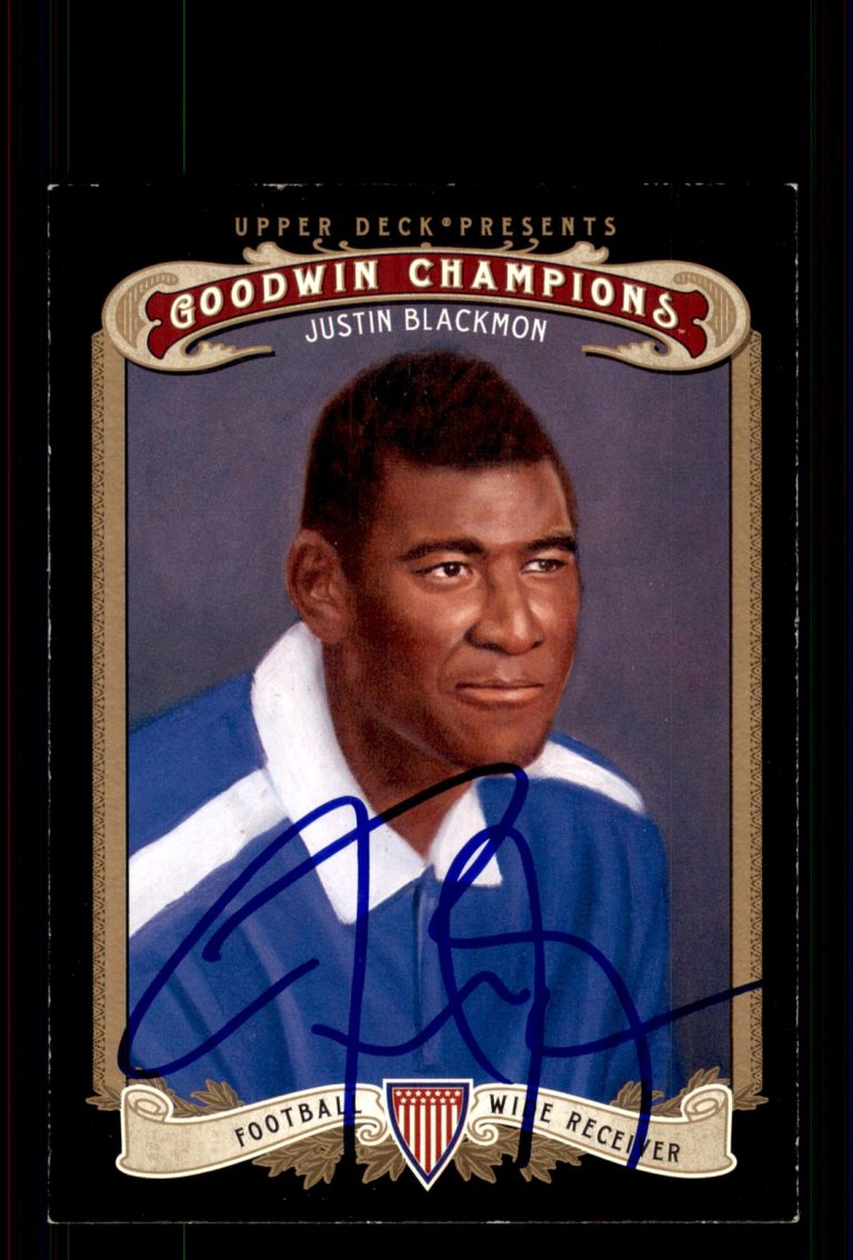 Signed Football Card Auto Justin Blackmon 2012 Upper Deck Goodwin Champions #51