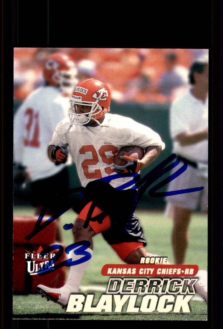 Signed Football Card Auto Derrick Blaylock 2001 Ultra #U302 Kansas City Chiefs