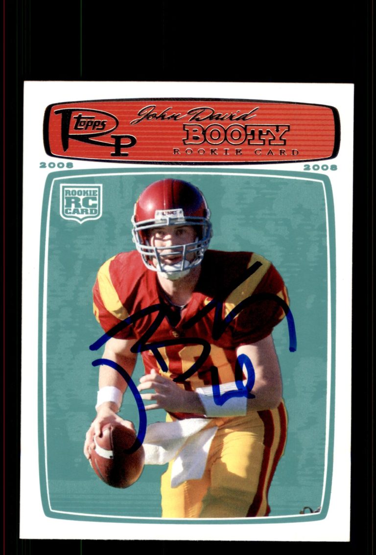 Signed Football Card Auto John David Booty 2008 Topps Rookie Progression #204