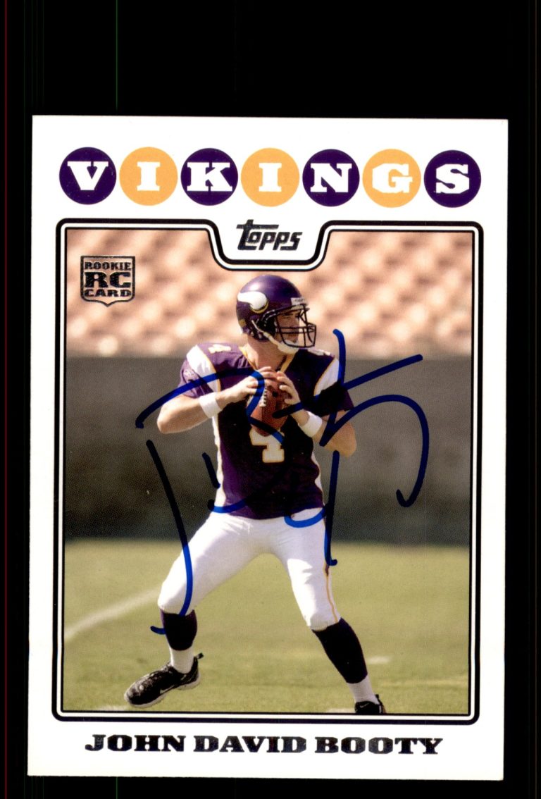 Signed Football Card Auto John David Booty 2008 Topps #336 Minnesota Vikings