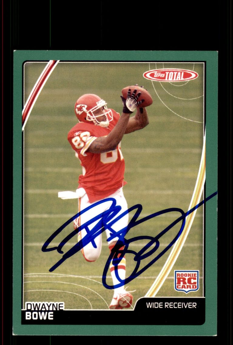 Signed Football Card Auto Dwayne Bowe 2007 Topps Total #478 Kansas City Chiefs