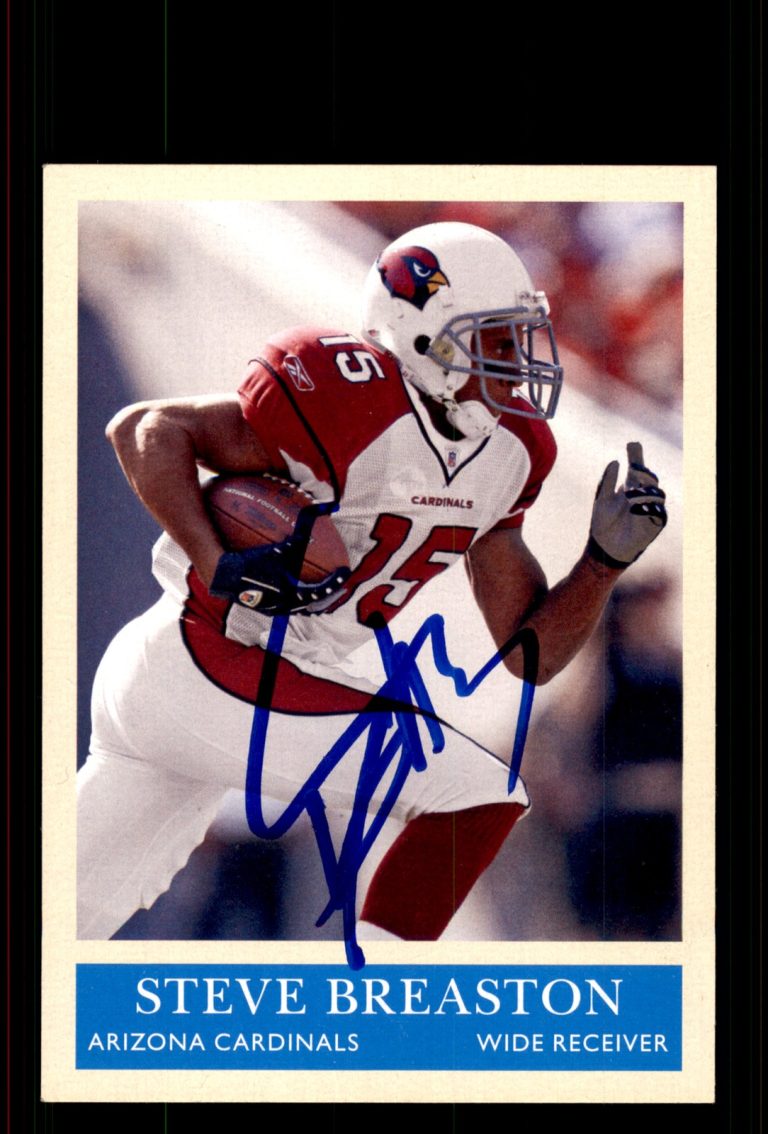 Signed Football Card Auto Steve Breaston 2009 Philadelphia #8 Arizona Cardinals