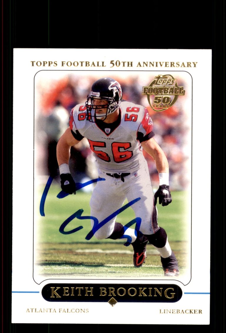 Signed Football Card Auto Keith Brooking 2005 Topps #5 Atlanta Falcons