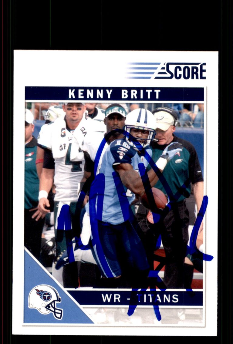 Signed Football Card Auto Kenny Britt 2011 Score #285 Tennessee Titans