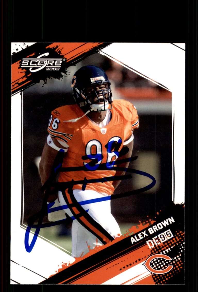 Signed Football Card Auto Alex Brown 2009 Score #47 Chicago Bears