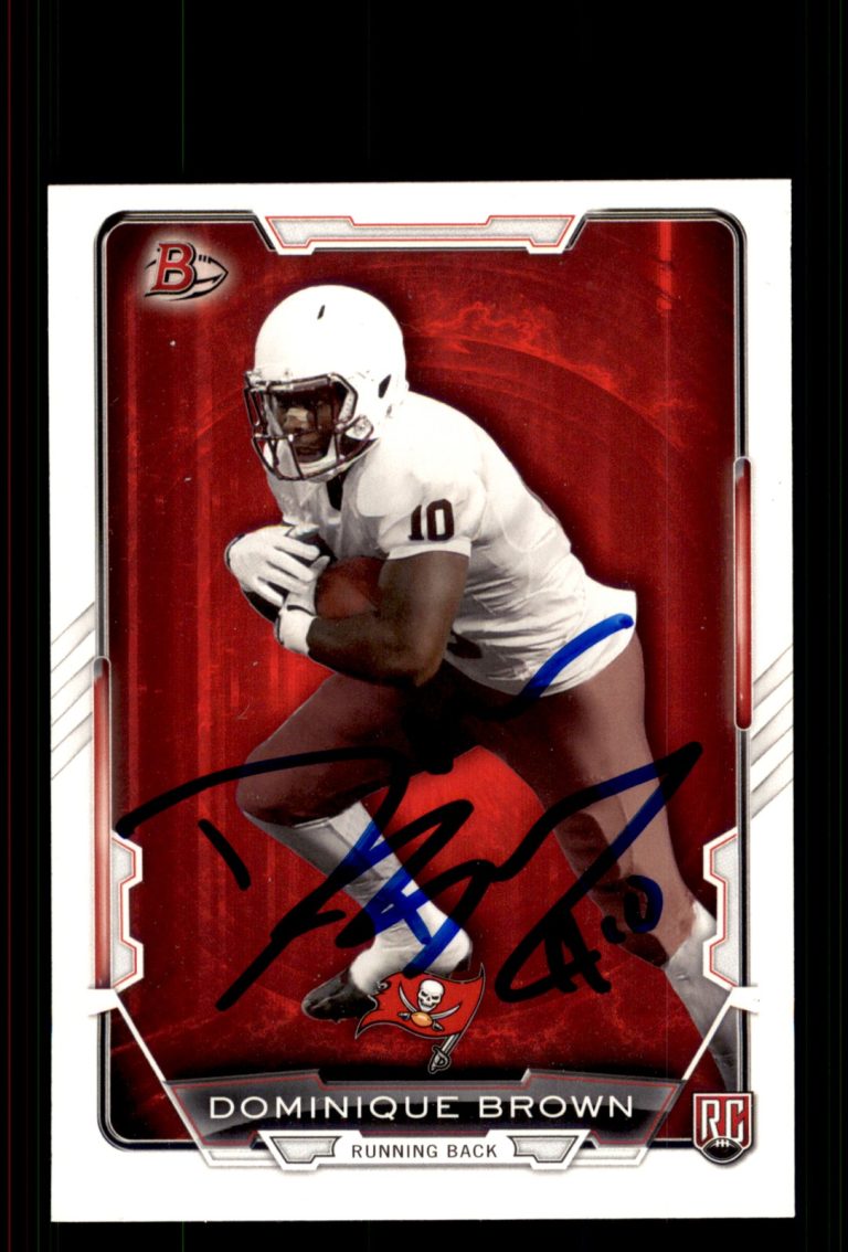 Signed Football Card Auto Dominique Brown 2015 Bowman #101 Tampa Bay Buccaneers