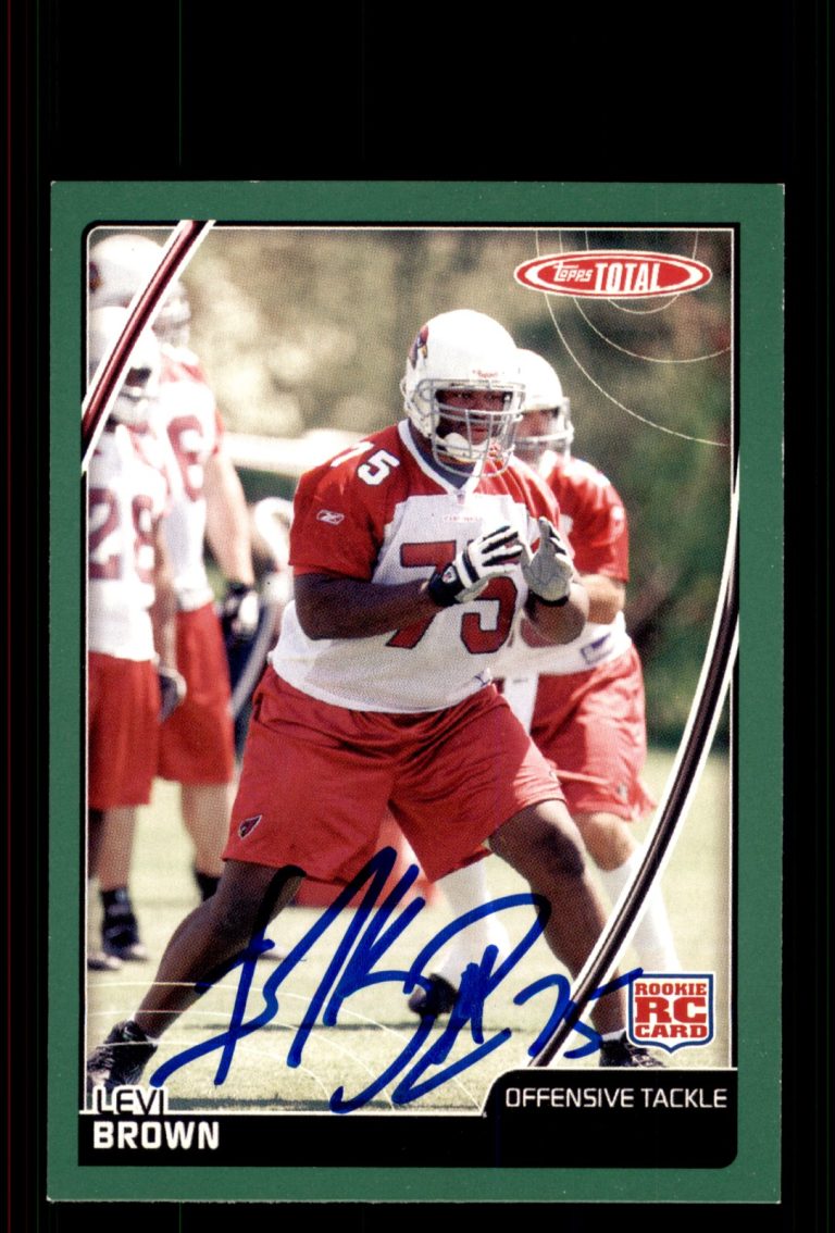 Signed Football Card Auto Levi Brown 2007 Topps Total #548 Arizona Cardinals