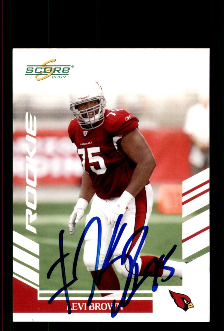 Signed Football Card Auto Levi Brown 2007 Score #347 Arizona Cardinals
