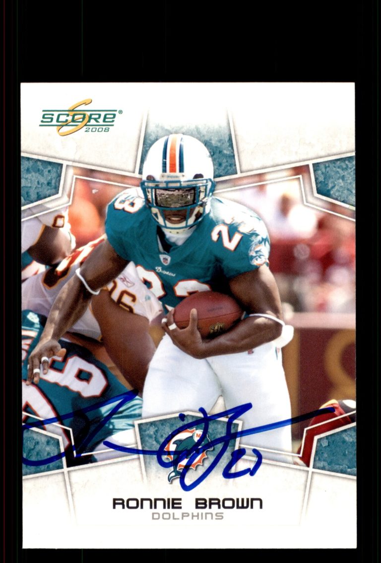 Signed Football Card Auto Ronnie Brown 2008 Score #161 Miami Dolphins