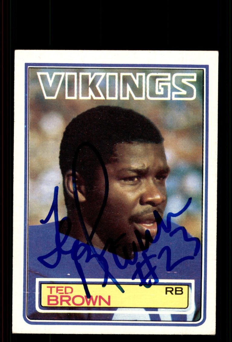 Signed Football Card Auto Ted Brown 1983 Topps #99 Minnesota Vikings
