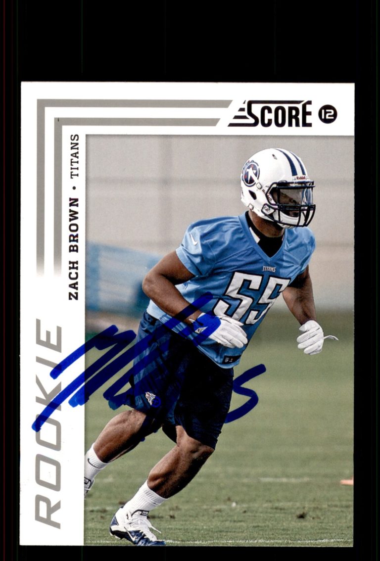Signed Football Card Auto Zach Brown 2012 Score #385 Tennessee Titans