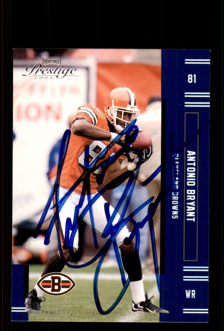 Signed Football Card Auto Antonio Bryant 2005 Playoff Prestige #29 Browns