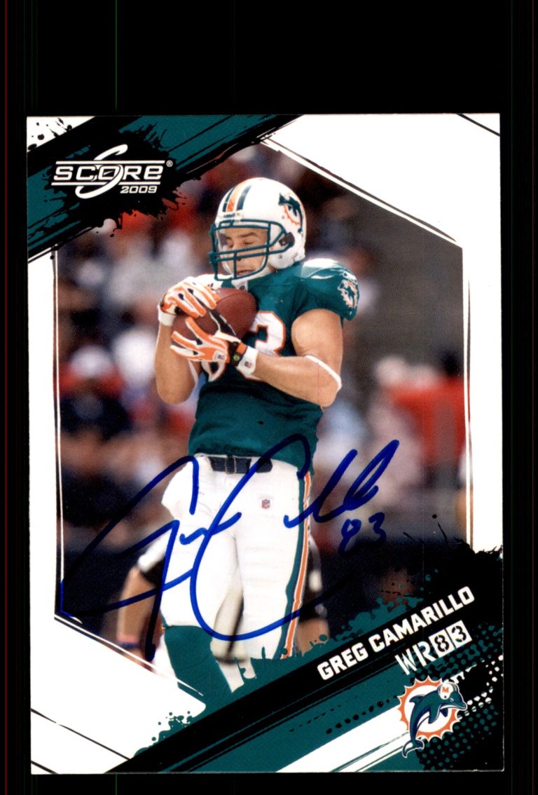 Signed Football Card Auto Greg Camarillo 2009 Score #156 Miami Dolphins