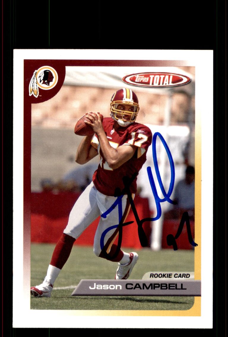 Signed Football Card Auto Jason Campbell 2005 Topps Total #514 Redskins
