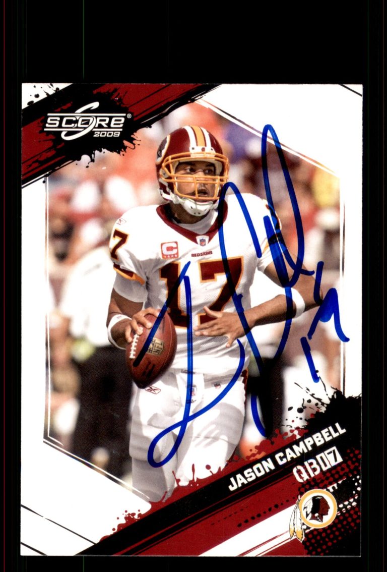 Signed Football Card Auto Jason Campbell 2009 Score #296 Washington Redskins
