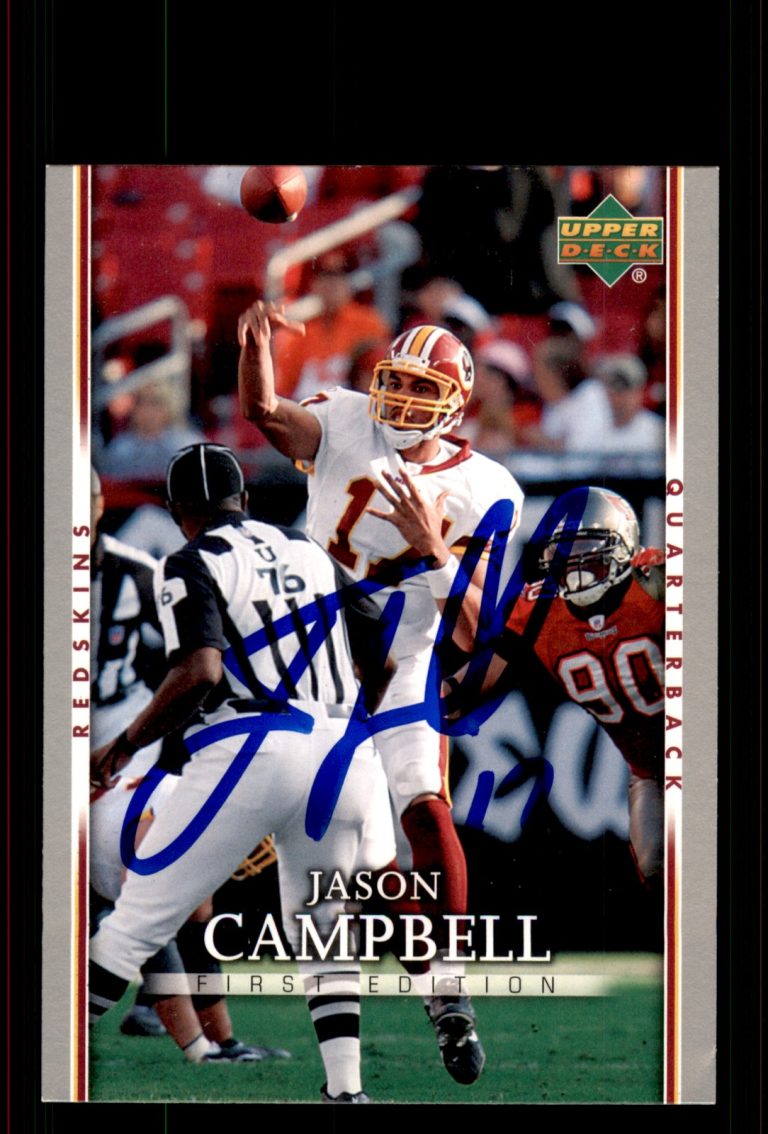 Signed Football Card Auto Jason Campbell 2007 Upper Deck First Edition #97