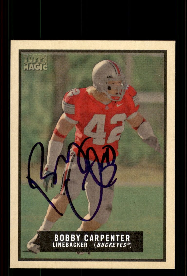 Signed Football Card Auto Bobby Carpenter 2009 Topps Magic #196 Ohio State