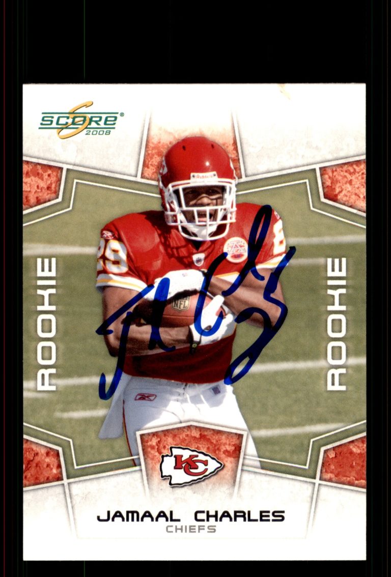 Signed Football Card Auto Jamaal Charles 2008 Score #384 Kansas City Chiefs
