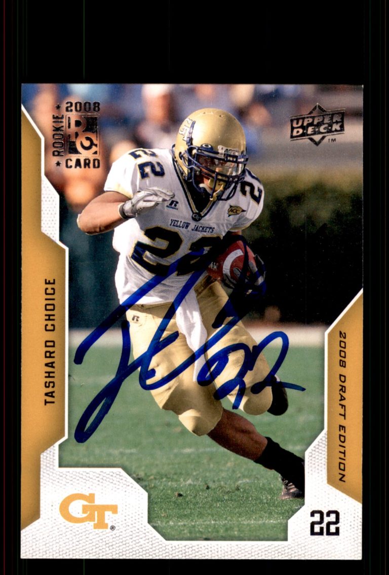 Signed Football Card Auto Tashard Choice 2008 Upper Deck Draft Edition #93