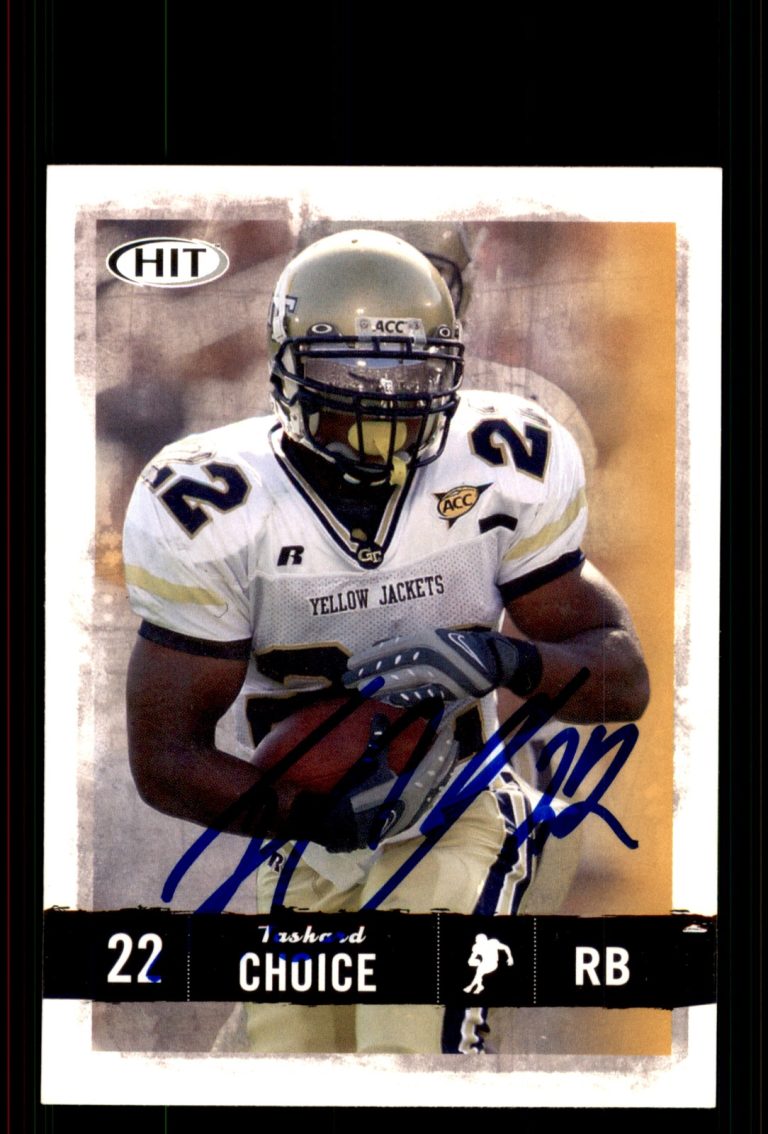 Signed Football Card Auto Tashard Choice 2008 SAGE HIT #22 Georgia Tech
