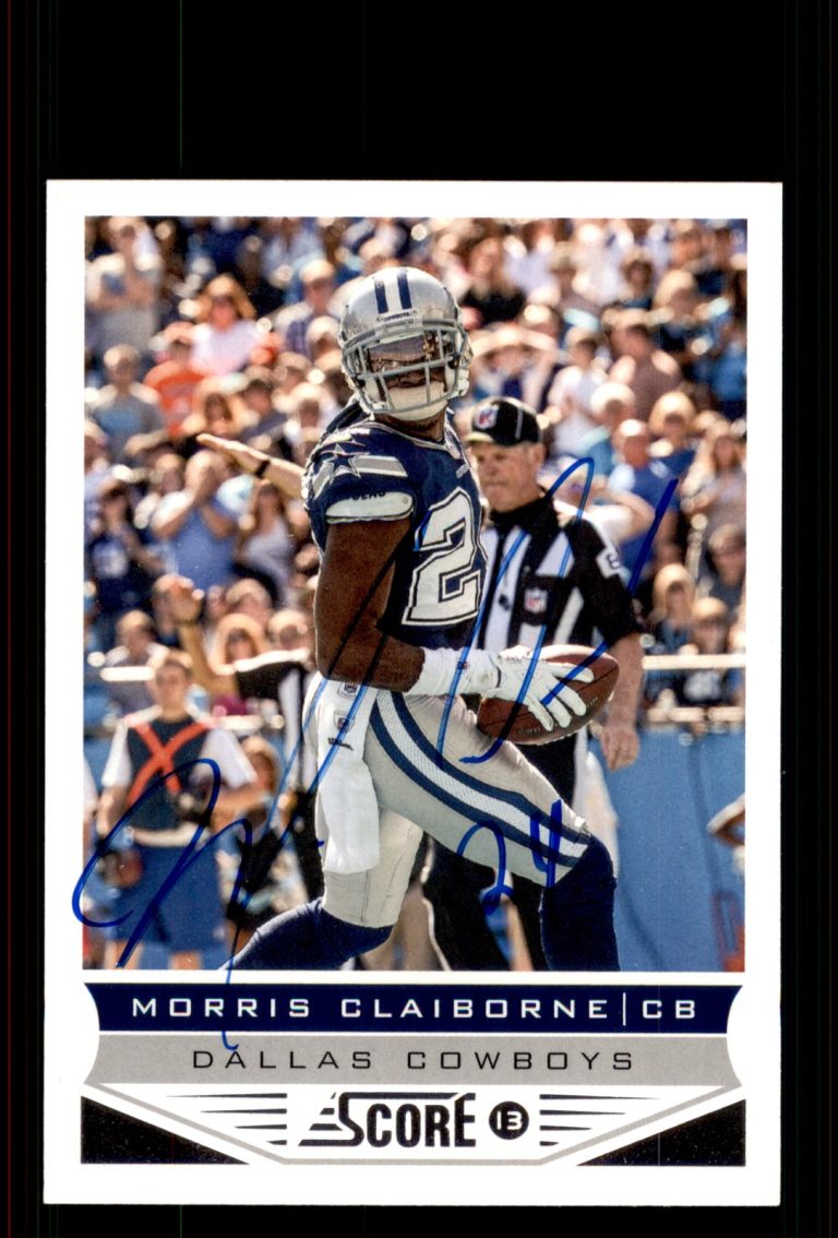 Signed Football Card Auto Morris Claiborne 2013 Score #59 Dallas Cowboys