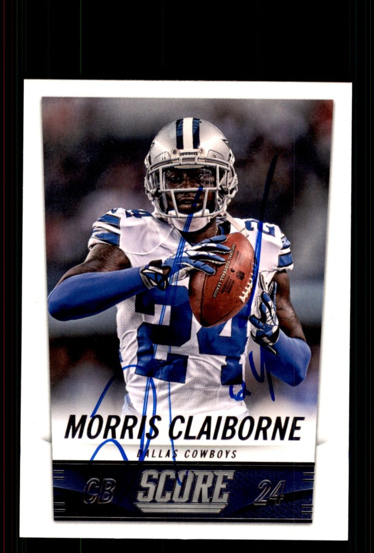 Signed Football Card Auto Morris Claiborne 2014 Score #65 Dallas Cowboys
