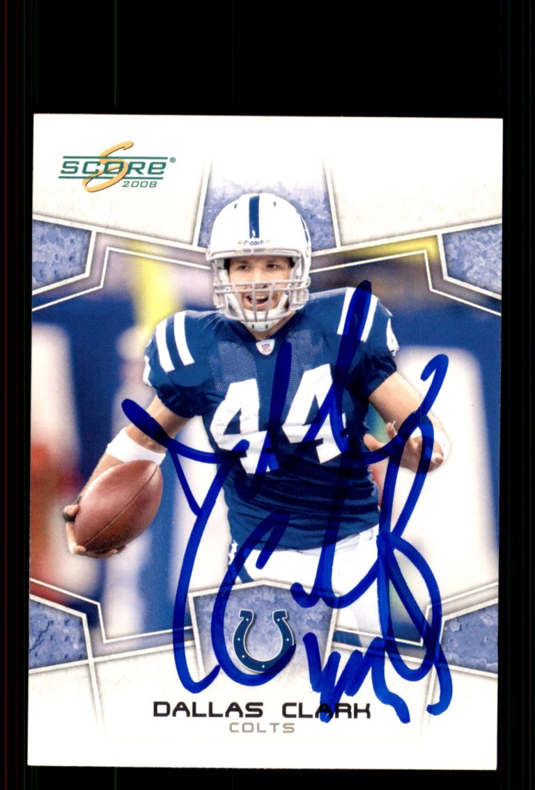 Signed Football Card Auto Dallas Clark 2008 Score #131 Indianapolis Colts