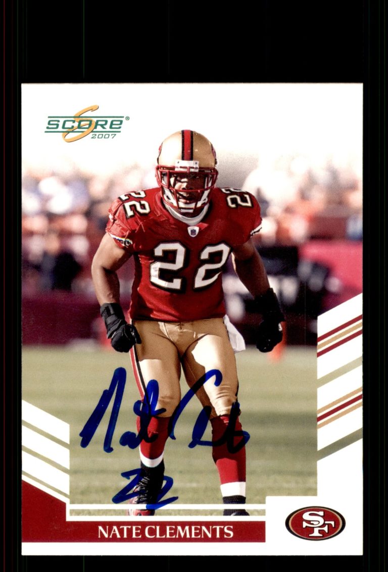 Signed Football Card Auto Nate Clements 2007 Score #127 San Francisco 49ers