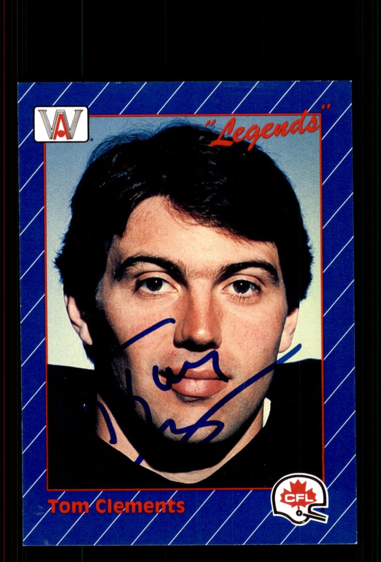 Signed Football Card Auto Tom Clements 1991 All World CFL #11 Ottawa