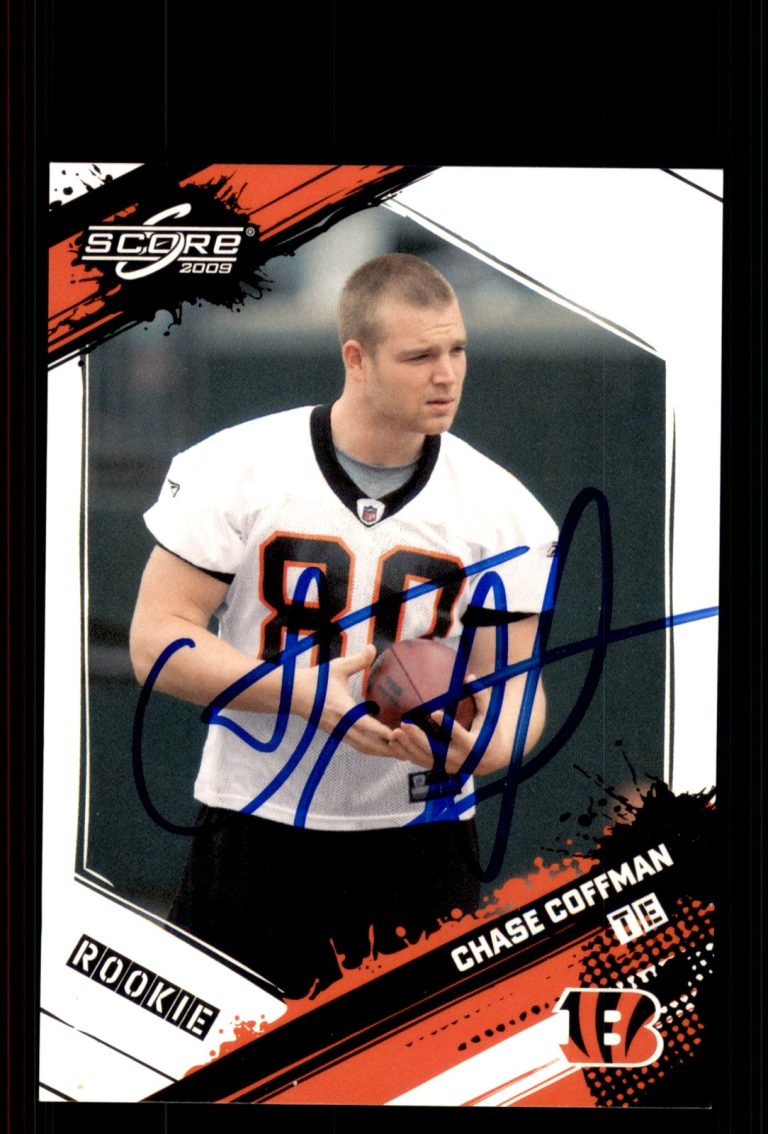Signed Football Card Auto Chase Coffman 2009 Score #322 Cincinnati Bengals