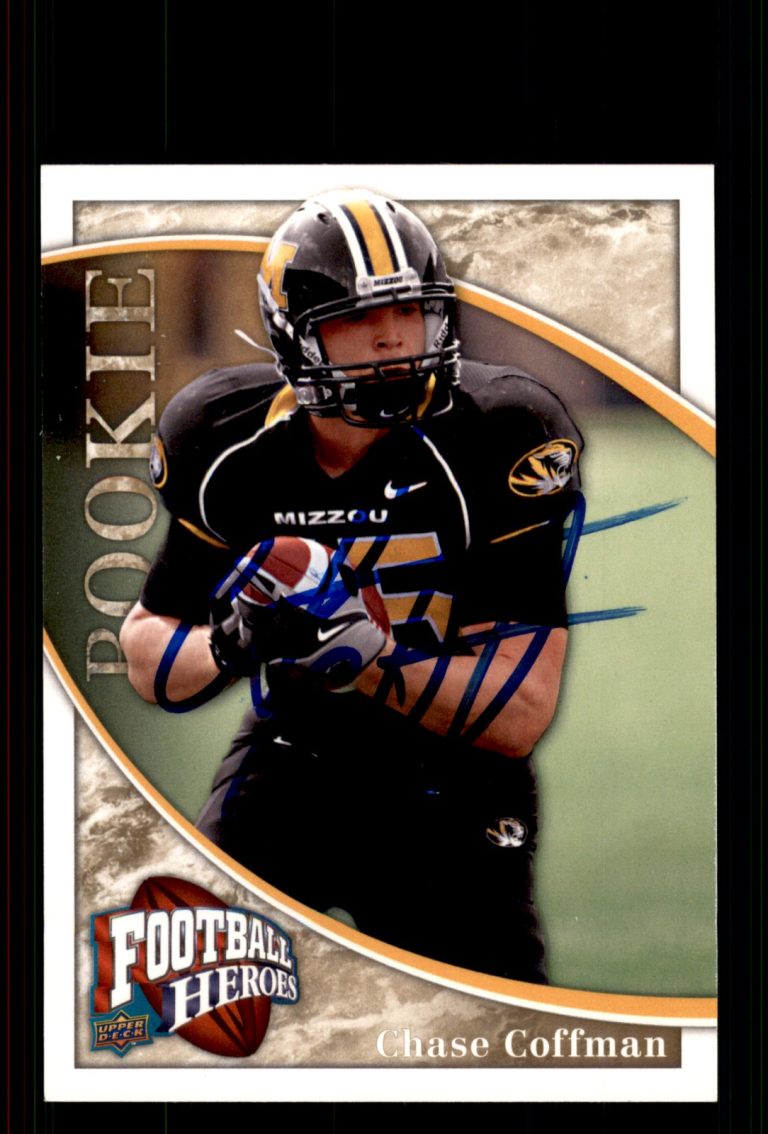 Signed Football Card Auto Chase Coffman 2009 Upper Deck Heroes #119 Missouri