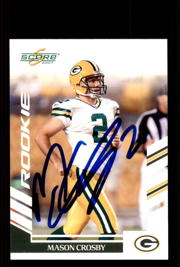Signed Football Card Auto Mason Crosby 2007 Score #408 Green Bay Packers
