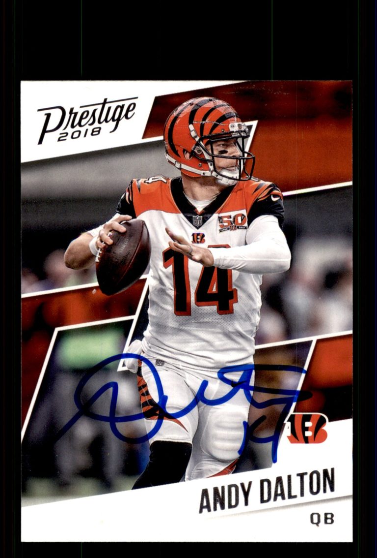 Signed Football Card Auto Andy Dalton 2018 Panini Prestige #7 Cincinnati Bengals