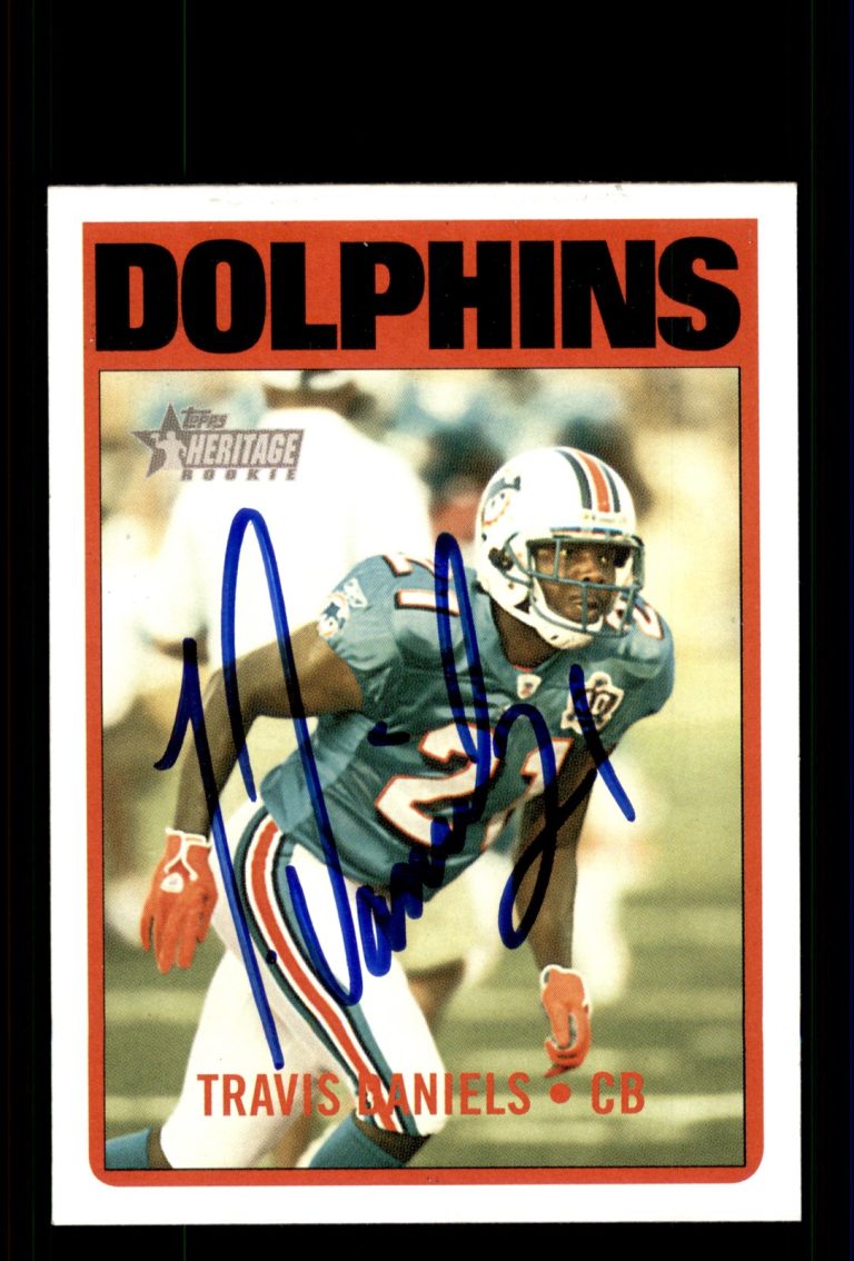 Signed Football Card Auto Travis Daniels 2005 Topps Heritage #265 Miami Dolphins