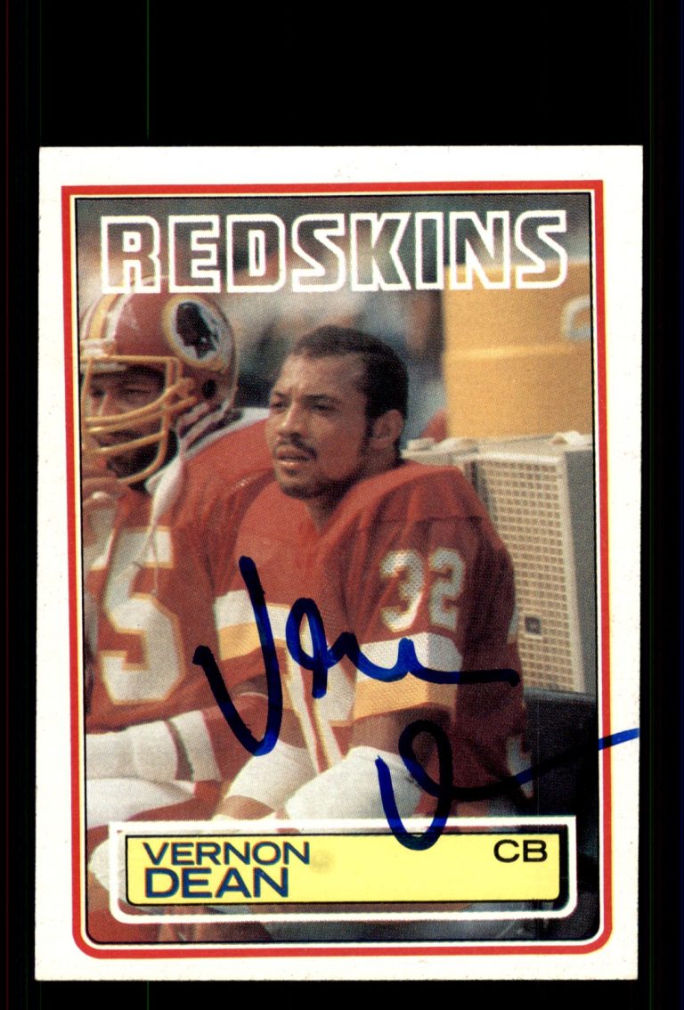 Signed Football Card Auto Vernon Dean 1983 Topps #189 Washington Redskins