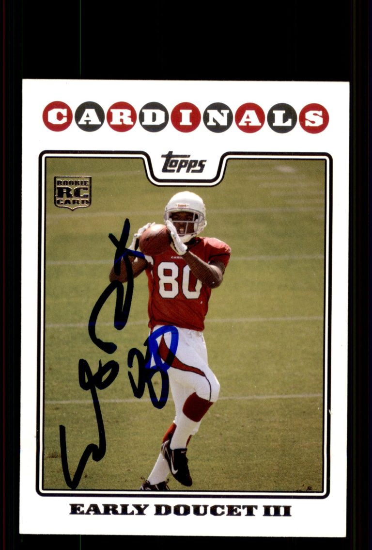 Signed Football Card Auto Early Doucet 2008 Topps #368 Arizona Cardinals