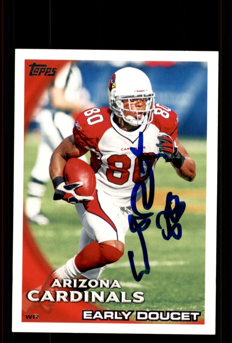 Signed Football Card Auto Early Doucet 2010 Topps #323 Arizona Cardinals