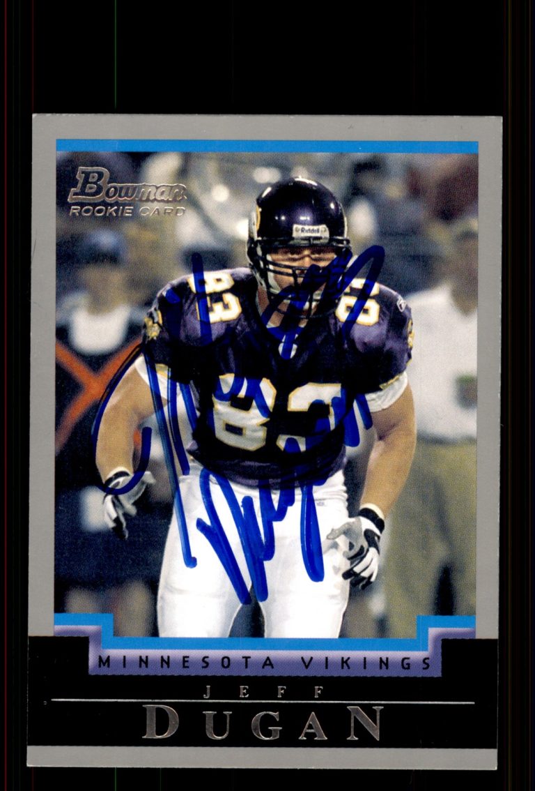 Signed Football Card Auto Jeff Dugan 2004 Bowman #124 Minnesota Vikings