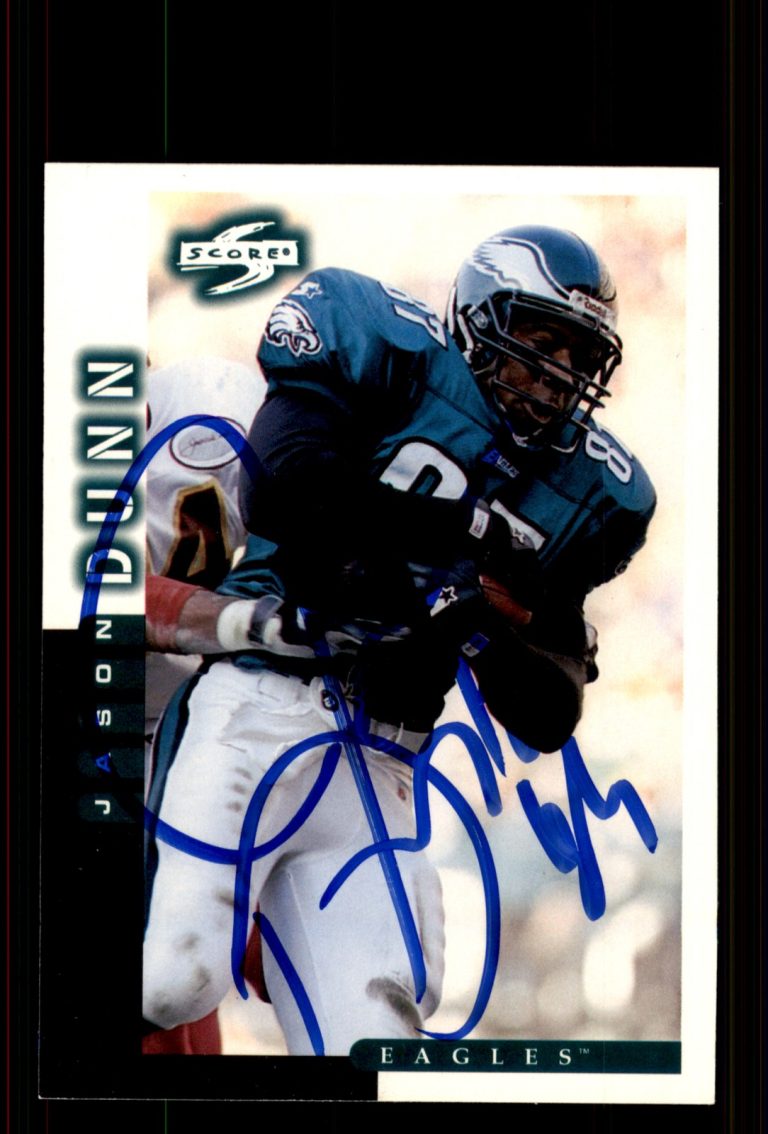 Signed Football Card Auto Jason Dunn 1998 Score #151 Philadelphia Eagles