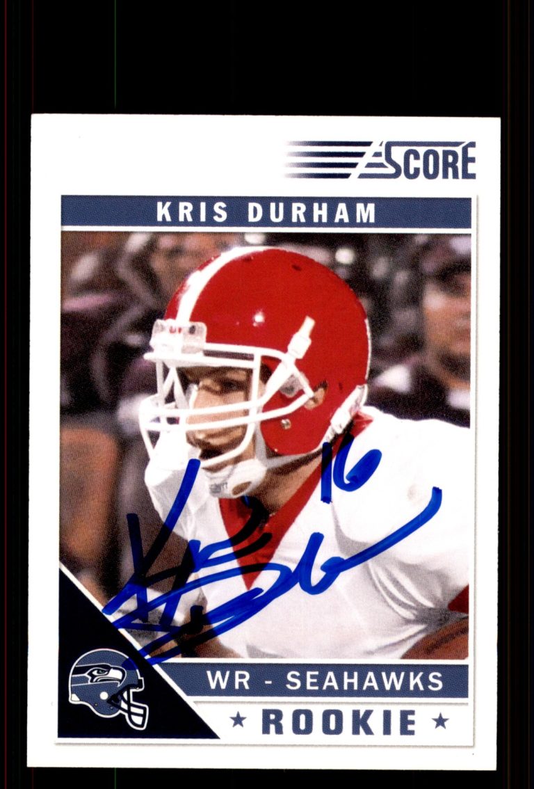 Signed Football Card Auto Kris Durham 2011 Score #355 Seattle Seahawks