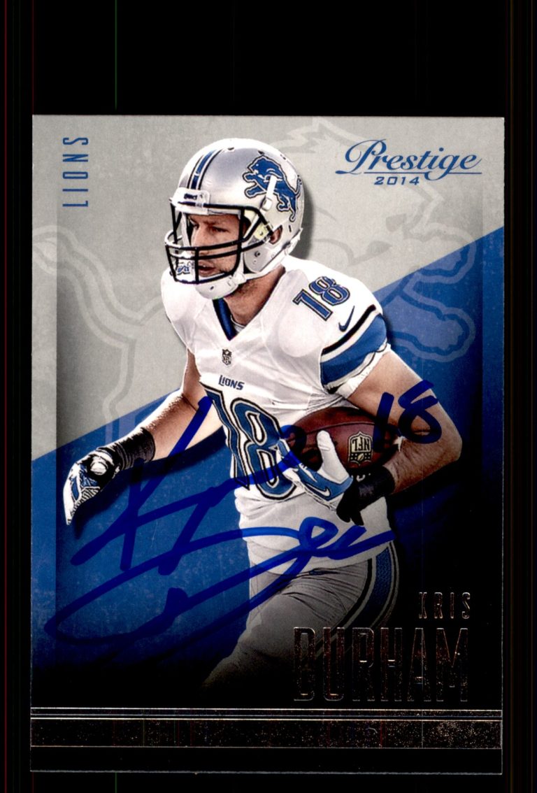 Signed Football Card Auto Kris Durham 2014 Panini Prestige #134 Detroit Lions