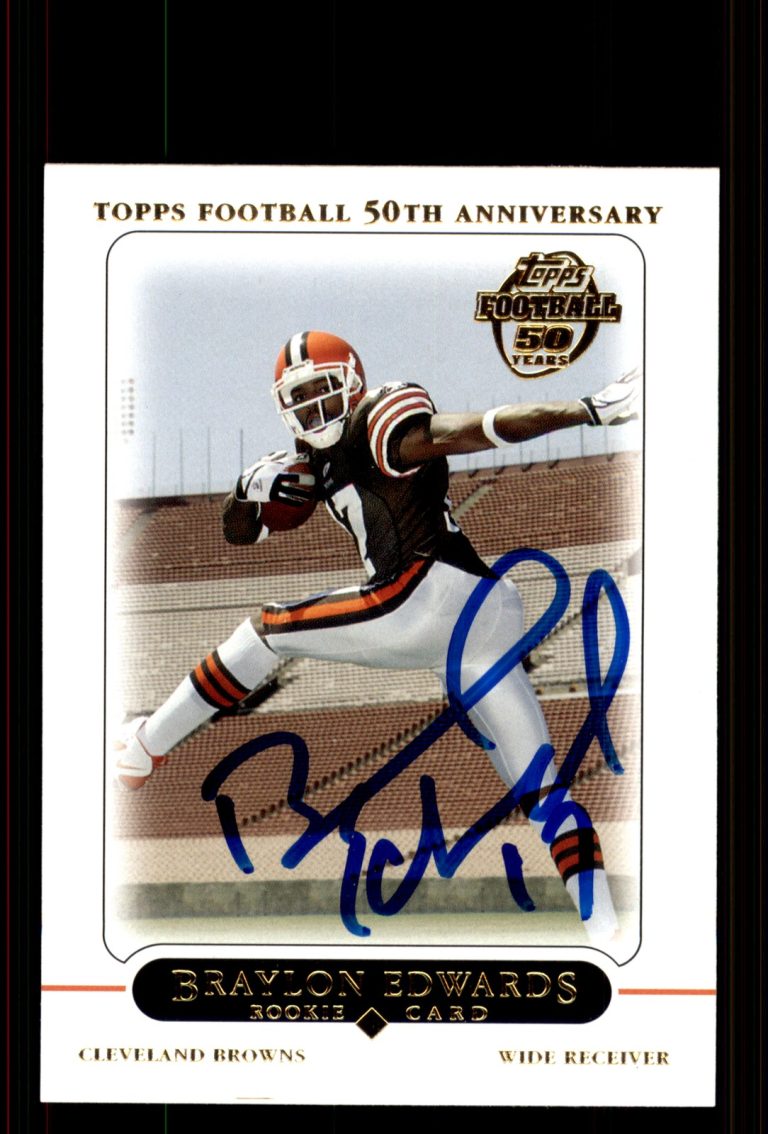 Signed Football Card Auto Braylon Edwards 2005 Topps #415 Cleveland Browns