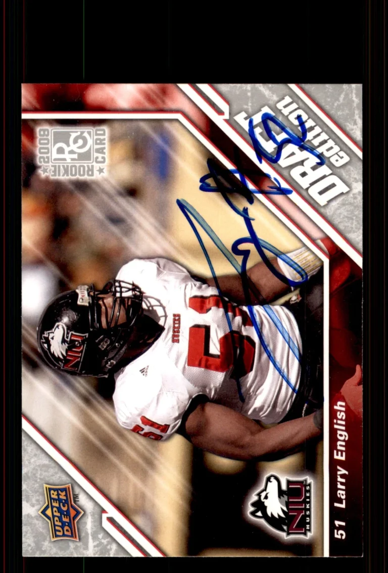 Signed Football Card Auto Larry English 2009 Upper Deck Draft Edition #124