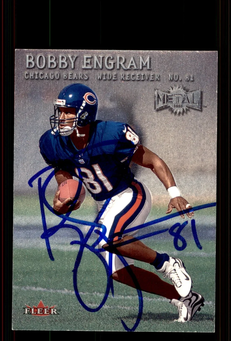 Signed Football Card Auto Bobby Engram 2000 Metal #5 Chicago Bears