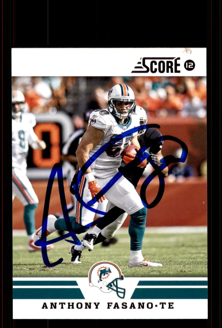 Signed Football Card Auto Anthony Fasano 2012 Score #254 Miami Dolphins