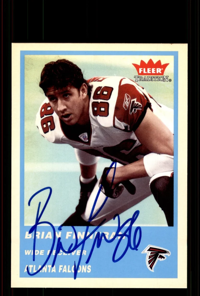 Signed Football Card Auto Brian Finneran 2004 Fleer Tradition #220 Falcons