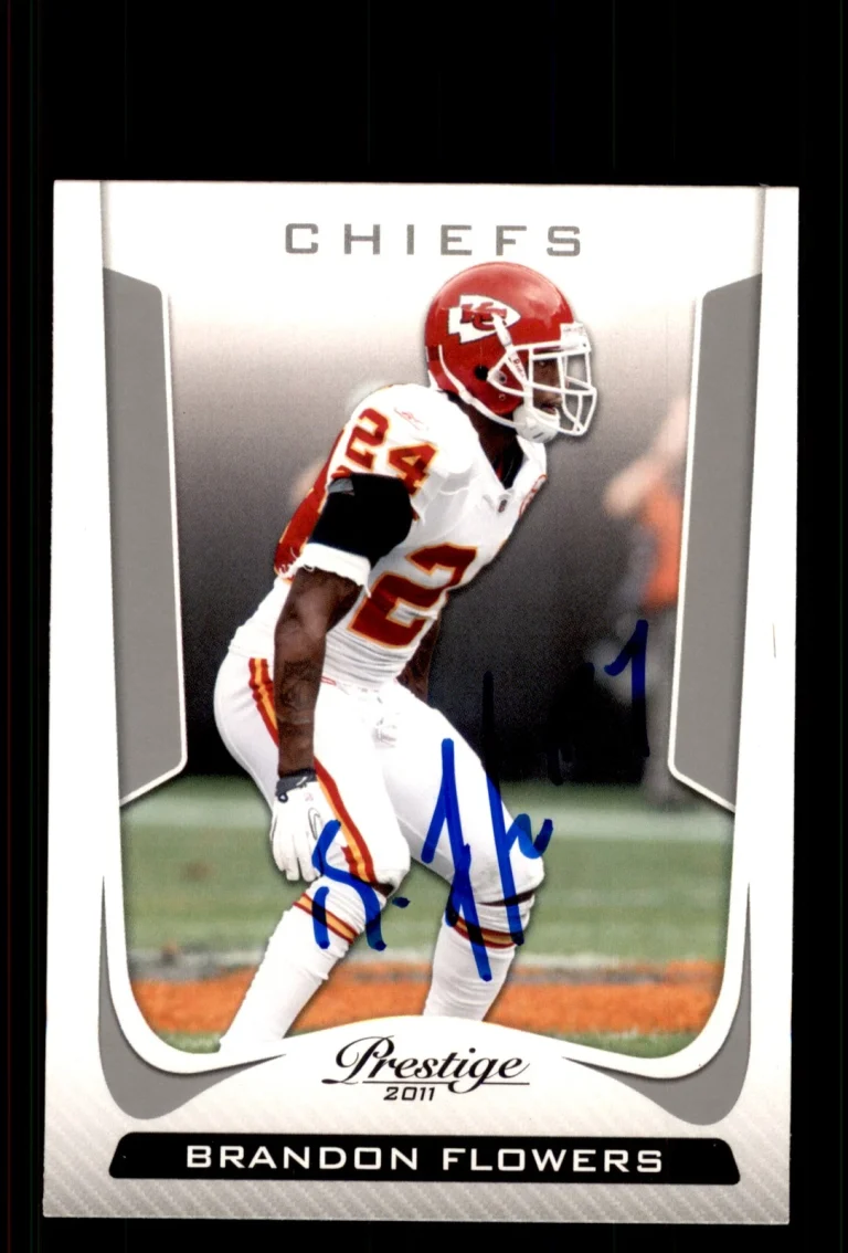 Signed Football Card Auto Brandon Flowers 2011 Panini Prestige #95 Chiefs