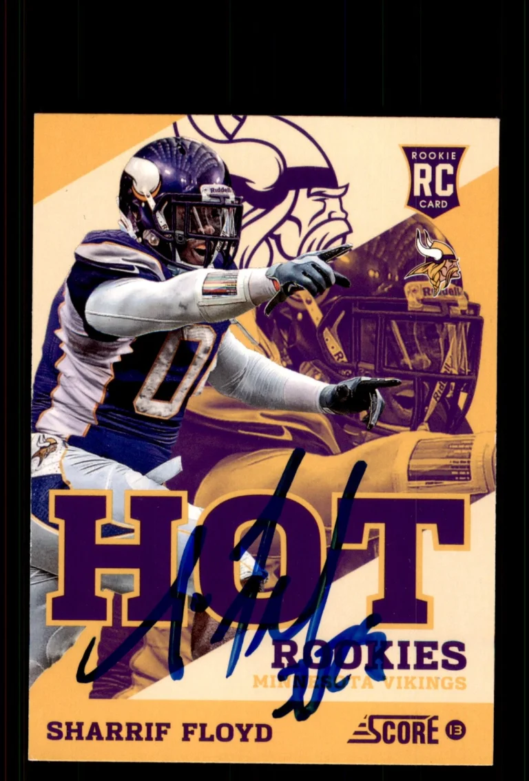 Signed Football Card Auto Sharrif Floyd 2013 Score #49 Minnesota Vikings