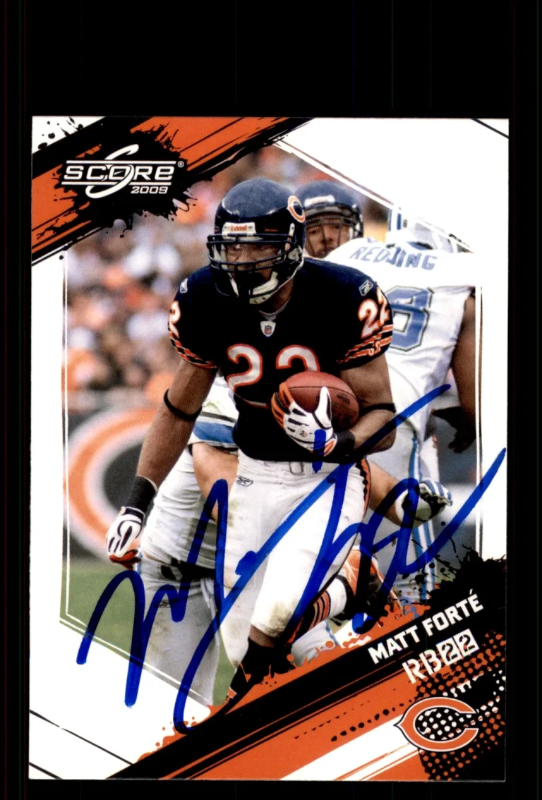 Signed Football Card Auto Matt Forte 2009 Score #55 Chicago Bears