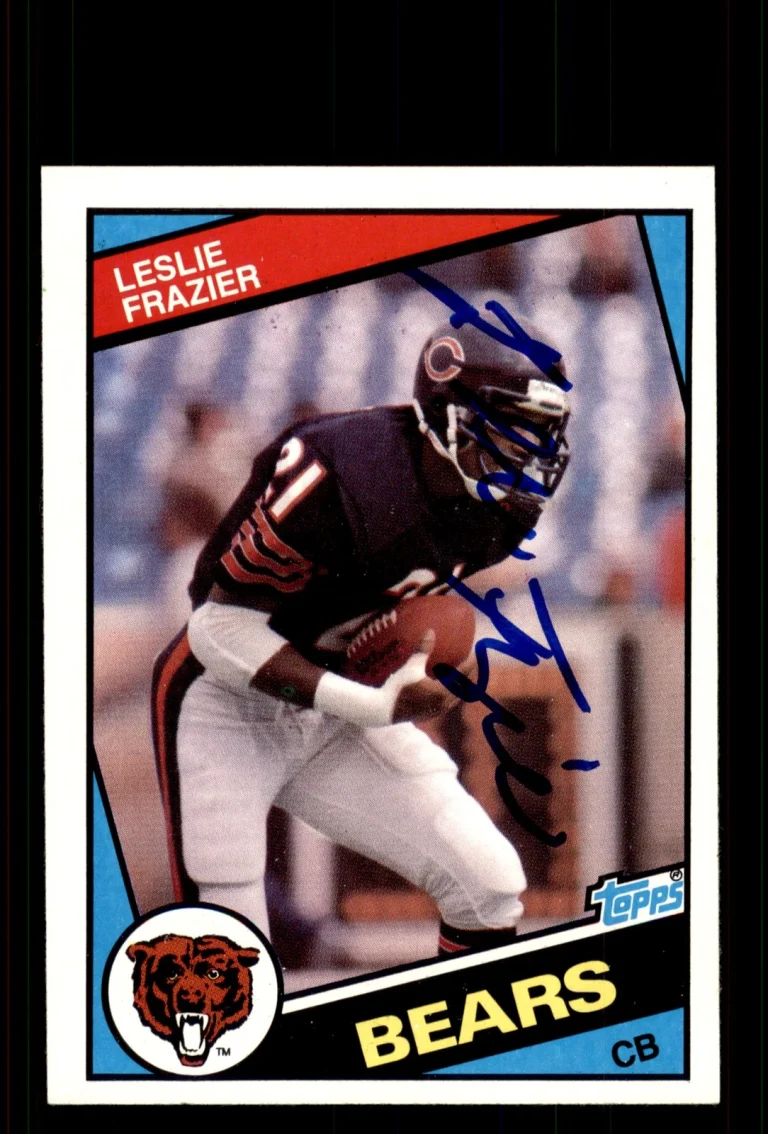 Signed Football Card Auto Leslie Frazier 1984 Topps #223 Chicago Bears